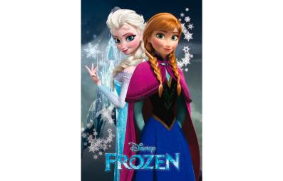 Bild på musmatta Poster Disney Frozen i färgen Blå, Röd, Svart, Vit från Disney mot vit bakgrund.