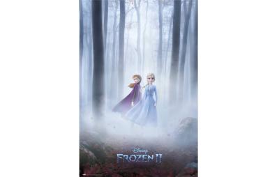 Bild på musmatta Poster Disney Frozen II i färgen Blå, Vit, Svart från Disney mot vit bakgrund.
