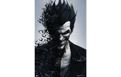Bild på musmatta Poster Batman Arkham Origins Joker i färgen Svart, Grå från DC Comics mot vit bakgrund.
