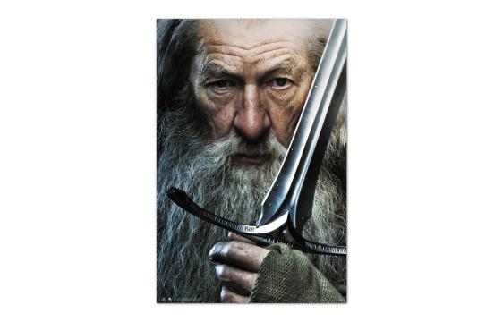 Bild på musmatta Poster The Hobbit Gandalf från The Hobbit mot vit bakgrund.